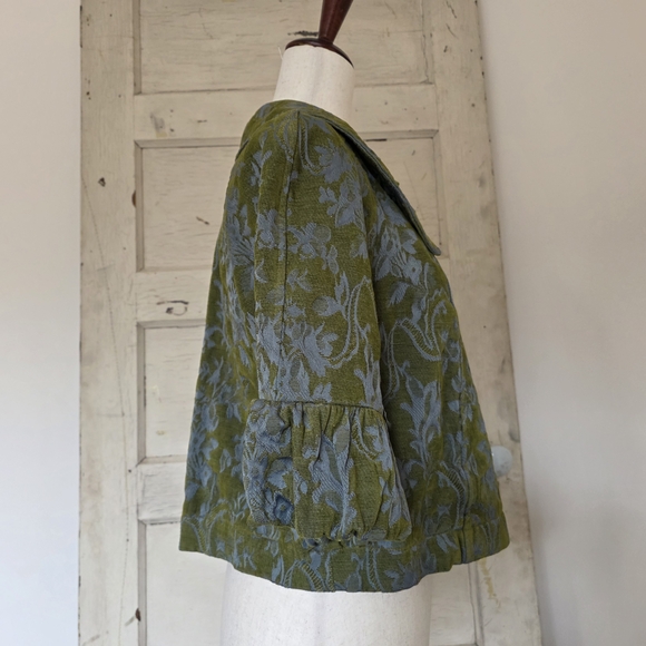 ivy jane Floral Cropped Swing Tapestry Jacket Babydoll Eclectic Grandma - Picture 2 of 8